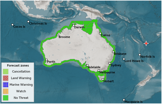 BOM_au's tweet photo. No #tsunami threat to Australia from magnitude 6.5 #earthquake near SOUTHEAST OF LOYALTY ISLANDS. Latest advice at https://t.co/i5DML5Dtsj. https://t.co/Ohxobw1ahH