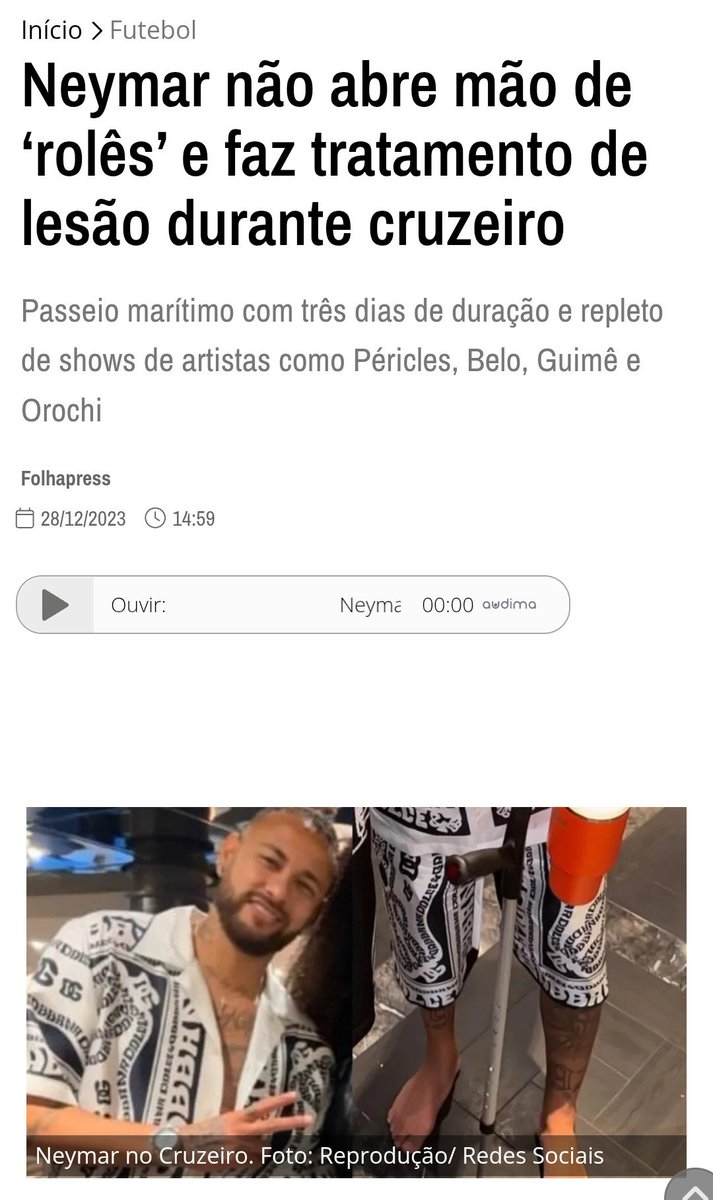 CrnHugo's tweet photo. @futnatv - Abdique de festas, cruzeiros, etc. para recuperar de suas lesões;
Hoje em dia mais do que nunca jogador de futebol deve ter uma vida de atleta fora de campo. É o que diferencia o menino ney de tantos outros que levaram a carreira 100% a sério https://t.co/gE8pWdKlQT