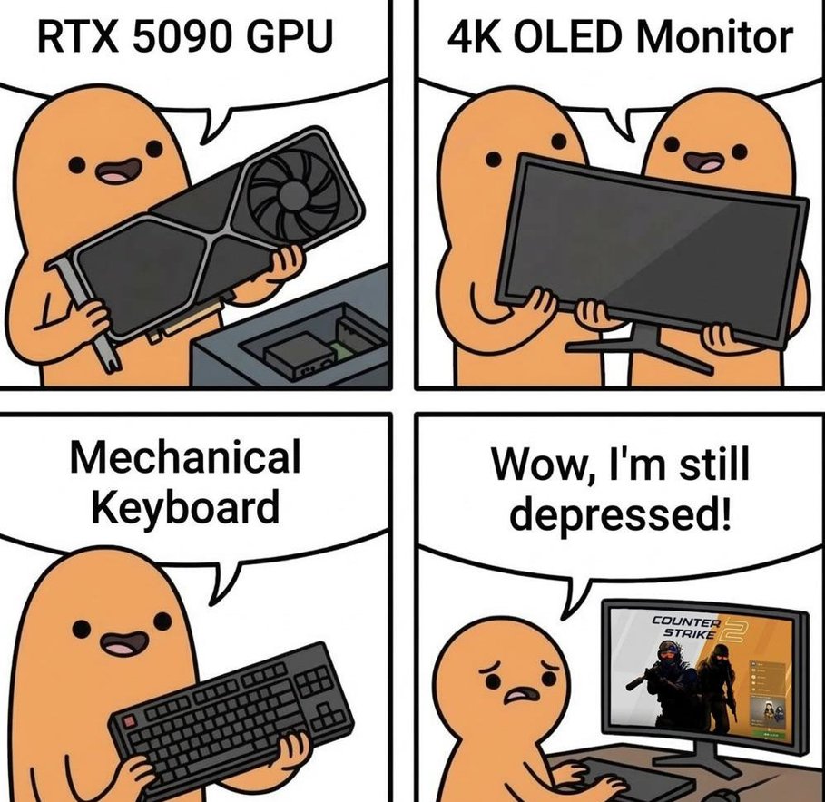SkinraveEsports's tweet photo. Bro bought the hardware but forgot about skills
It's just a skill issue😆 https://t.co/7ub5aNPXYY