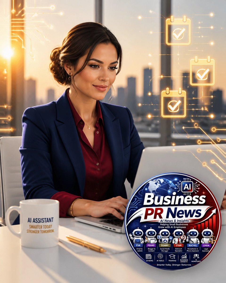 AIB828's tweet photo. Say goodbye to the 50-email overwhelm. 🚀

Meet Eva, our AI Executive Assistant. She handles the inbox, flags urgent tasks, and schedules meetings without the back-and-forth. Calm, expert, and always organized. ✨

#AI #Efficiency #BusinessGrowth #AIEmerging https://t.co/odMRkVuUFR