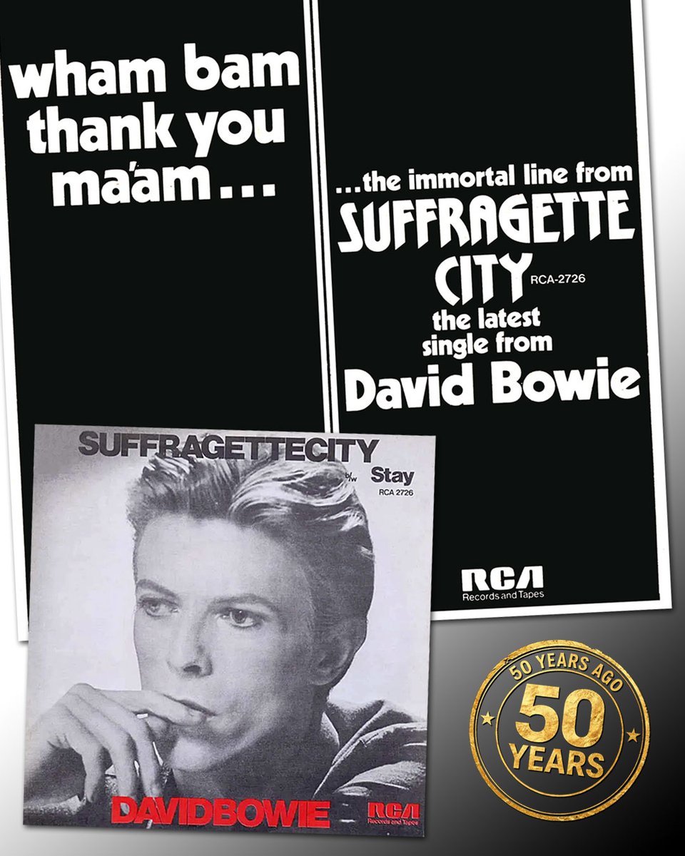 DavidBowieReal's tweet photo. CHANGESONEBOWIE AND SUFFRAGETTE CITY 45

“It's a crash course for the ravers...”

David Bowie's first global 'best of' compilation, CHANGESONEBOWIE, peaked at #2 in the UK fifty years ago this week. Featuring tracks from the period 1969 to 1976, the album was originally released on 21st May 1976 and remained in the UK Top 10 for eleven weeks.

Ten years ago, the limited-edition vinyl reissue of CHANGESONEBOWIE entered the UK's Official Vinyl Albums Chart at #1, making up for that original #2 peak.

In May 1975, Tom Kelley shot the images for the album cover and its associated advertising campaign. Kelley later said of the session: “Bowie took me back to the golden age of movie stars. He’s a visionary who looks into the camera as though he can see the finished pictures.”

While a handful of territories saw the release of Suffragette City as an A-side in July 1976 (9th July in the UK), a similar number promoted its B-side, Stay, to A-side status the following month, with Word On A Wing on the flip.

With the benefit of hindsight, Stay may well have performed better as the A-side in the UK too.

Suffragette City was intended as a promotional single for CHANGESONEBOWIE, but despite being issued in a picture sleeve - which was still considered something of a novelty in the UK at the time - the 45 failed to chart.

Of the twenty or so RCA singles released between Changes in 1972 and Beauty And The Beast in 1978 (when picture sleeves became standard issue for Bowie UK singles), only four were issued with picture sleeves before Beauty And The Beast, with Suffragette City being the fourth.

Best-of compilations are often a great entry point into an artist’s catalogue. Did CHANGESONEBOWIE do the trick for you?

📸 Tom Kelley

#CHANGESONEBOWIE  #BowieSuffragetteCity  #BowieKelley