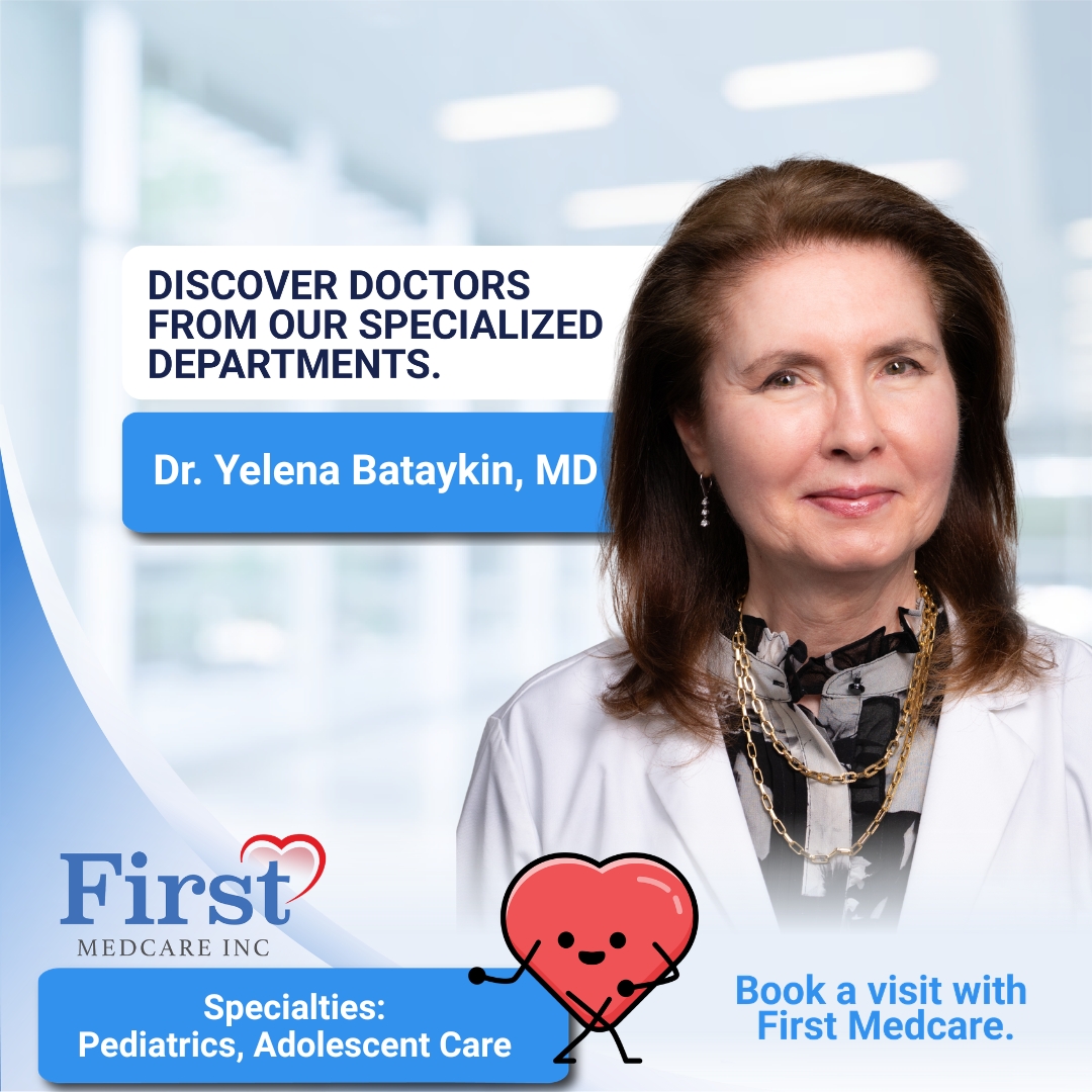 firstmedcare's tweet photo. Meet Dr. Yelena Bataykin, MD 🧸

Our Pediatrics and Adolescent Care specialist, Dr. Bataykin cares for your kids from the little years through the teen ones, with the warmth and patience growing families count on. Trusted, gentle, and always in your child's corner. https://t.co/r7TCKgSbx5