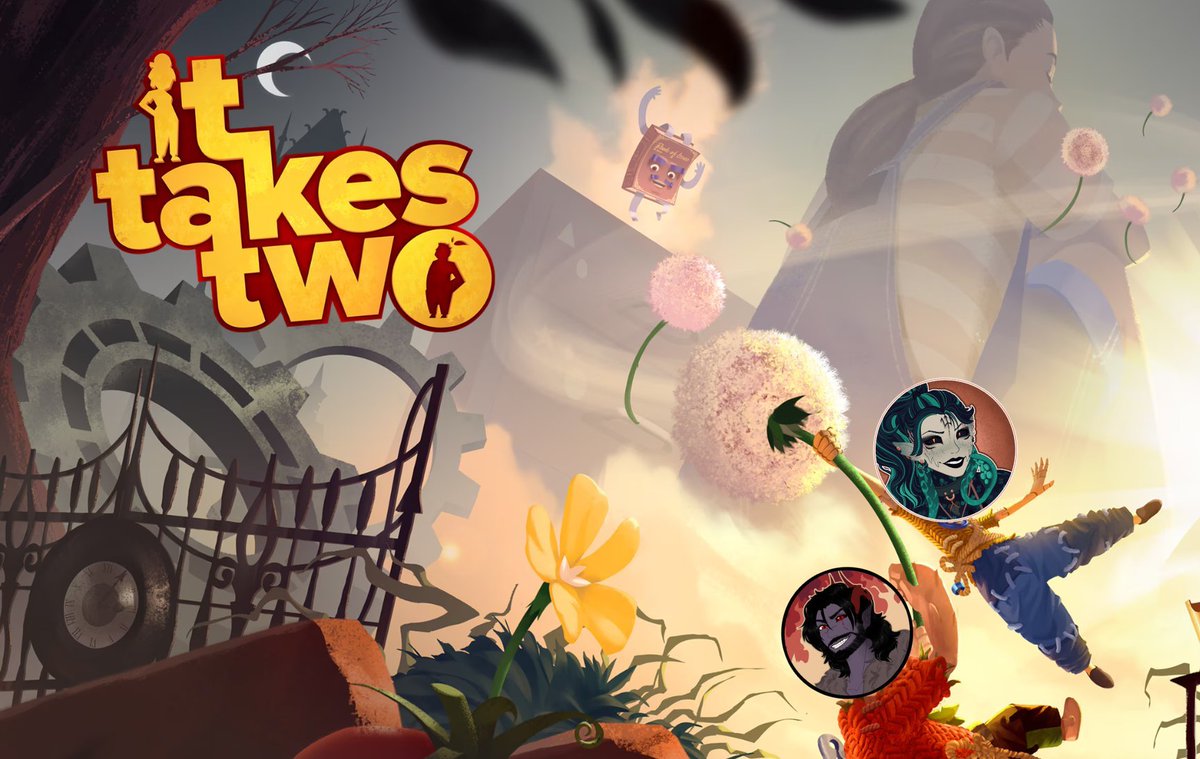 Sharxz's tweet photo. I'll be going live with @SlaterDevil in one hour! 
We'll be playing It Takes Two. I've got migraine meds and a particularly chaotic devil, lets go! https://t.co/Fd6BCURLWG