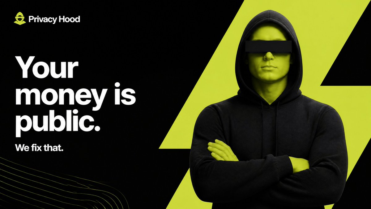 PrivacyHood's tweet photo. $PHOOD is live on @virtuals_io.

CA: 0x26c41b10527de2dc870fa5c9d5f4a8dbaa966cdf

Say you hold tokenized NVDA and a stack of USDG. Onchain, anyone can pull up your wallet and see the whole position, when you entered, how much you're up, and every address you pay. Your broker never showed the world that. A public chain does, by default.

Privacy Hood closes it. A shielded pool hides your amounts and counterparties, stealth addresses break the link to your wallet, and pooled relayers wipe the gas trail.

Website: https://t.co/jd3xyXgdVh
TG: https://t.co/jd3xyXgdVh
Whitepaper: https://t.co/74Jf3z18BA