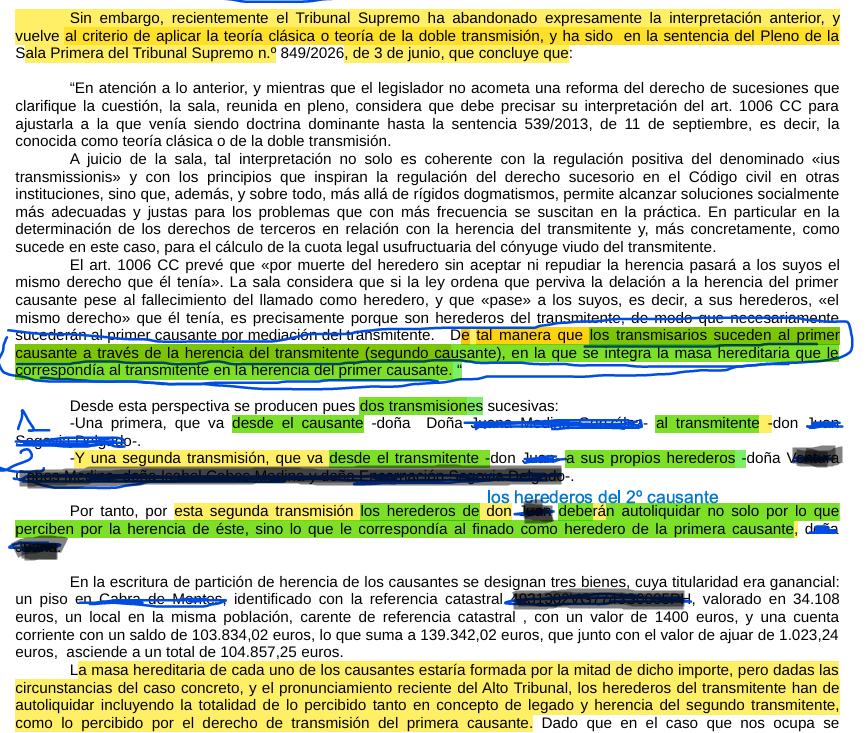 albervalino's tweet photo. La ADMINISTRACION TRIPUTARIA ya aplica la Sentencia del TS 849/2026 de 3 de Junio... de vuelta a la teoría clásica del derecho de transmisión... https://t.co/rBi7qmRafw