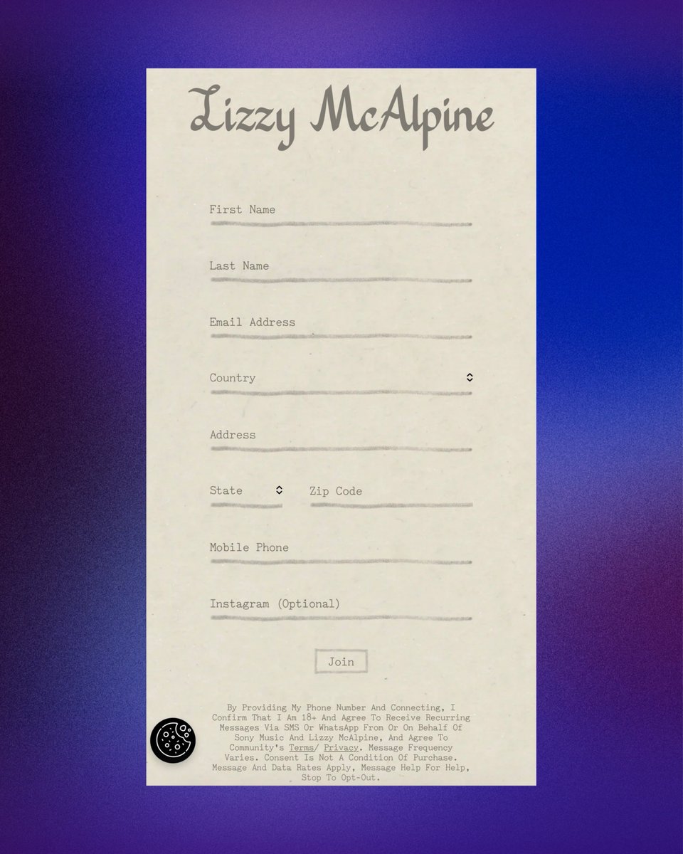 PopBase's tweet photo. Lizzy McAlpine has updated her website with a sign-up form and new branding.

(https://t.co/Ryn1vB3qhu) https://t.co/gavvC5Uotc