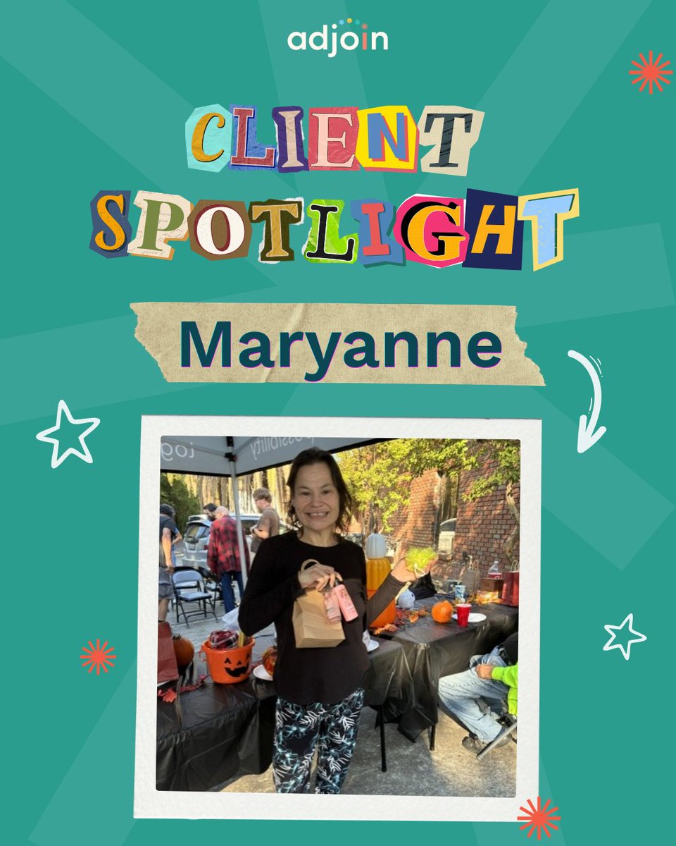 Adjoinorg's tweet photo. This month's client spotlight is Maryanne! We are so proud of her for accomplishing so many of her personal goals and for continuing to show up for herself and her clients.
Congratulations, Maryanne!
#ClientSuccess #ClientSpotlight #IDD https://t.co/0p2Z8ZThkJ