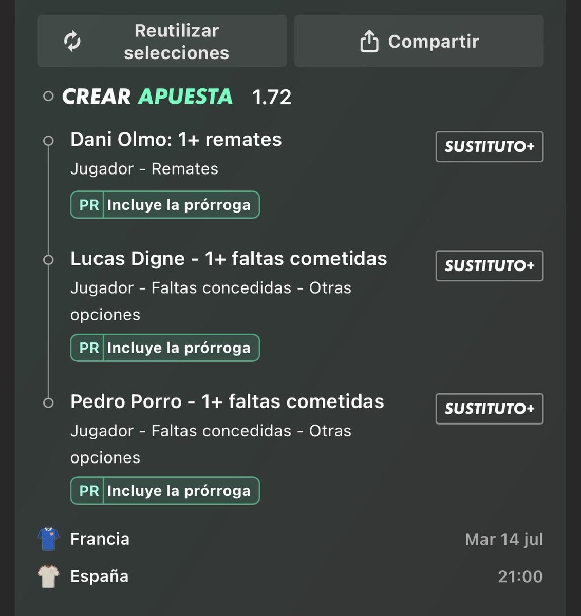 Lajugadadeldia_'s tweet photo. 🚨PICK DEL DÍA🚨

🚀TIRO OLMO+FALTA PORRO+FALTA DIGNE @1.72 

Para leer el argumento y ver el mejor pick para mañana únete a mi canal (link primer comentario)⬇️⬇️⬇️⬇️⬇️⬇️⬇️

📊@ValueStats_com https://t.co/j3aQZEc9p5