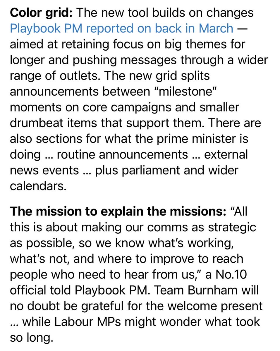 MrLeeCain's tweet photo. A reminder for everyone in Westminster - the grid is NOT strategic comms 🙄 https://t.co/TlrweofrcL