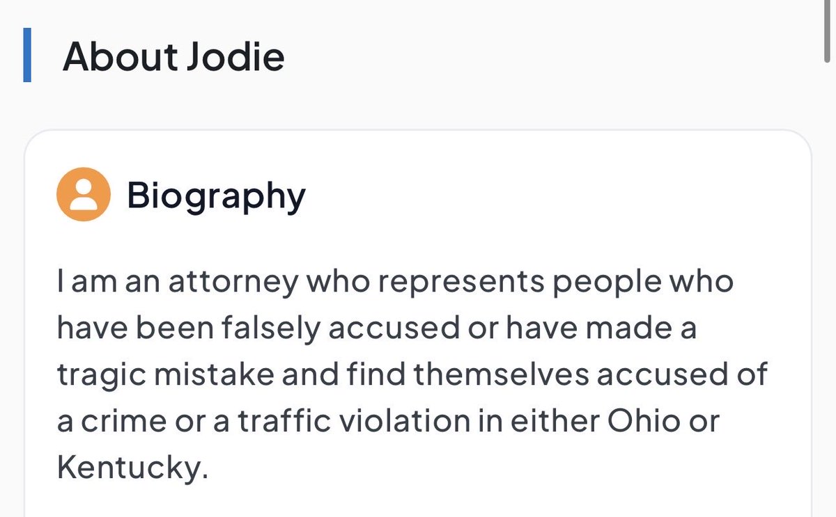 NodaWolf's tweet photo. The attorney defending Bekhzod Asrarov of Maineville, Ohio, who just killed an American and got out of jail with an ankle monitor…

Represents people who have been “falsely accused” or make a “tragic mistake”

She also specializes CDL/truck drivers AND immigrant drivers who have the “unfortunate luck” of being stopped by police officers.

@libsoftiktok @GordMagill @maybedanielleee