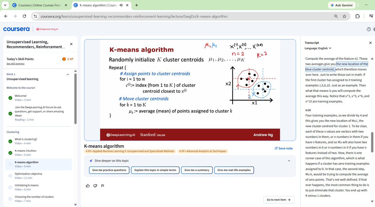 sapkota88759's tweet photo. Day 43/60 #60DaysOfLearning2026
Started the Unsupervised Learning module today and learned the fundamentals of K-Means Clustering how it groups similar data points and updates centroids iteratively.
@lftechnology
#LSPPDay43 #LearningWithLeapfrog #UnsupervisedLearning https://t.co/qmq2D5vaN9