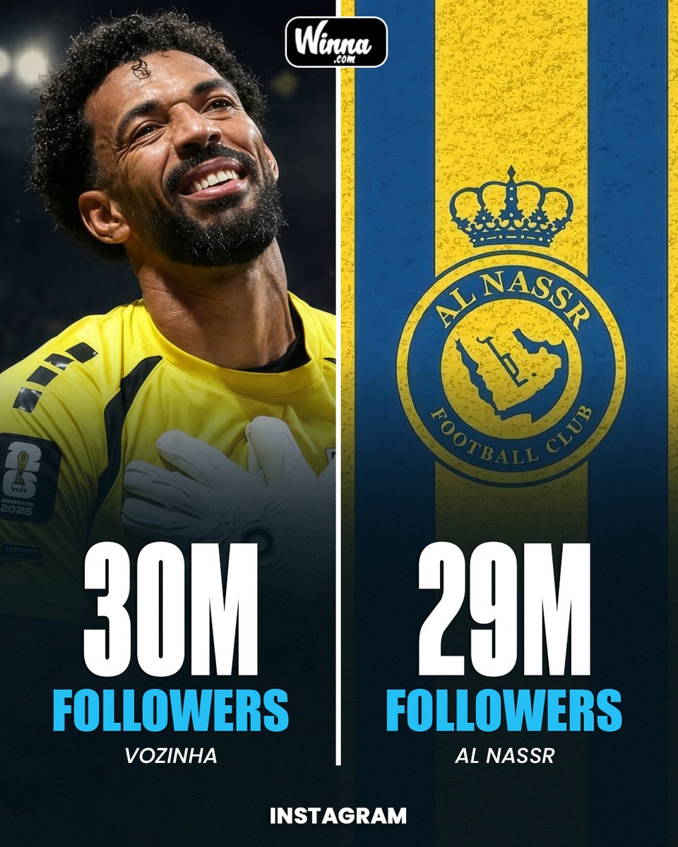WinnaFC's tweet photo. 🚨| BREAKING: Vozinha has officially overtaken Al Nassr on Instagram.😳 https://t.co/0dSuL8Eoj1
