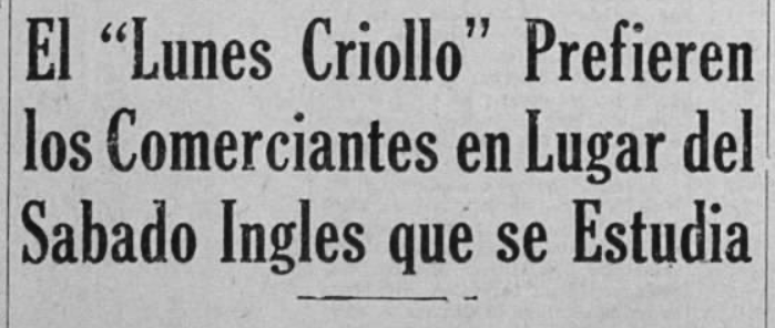delfinaplissken's tweet photo. La medida del "sábado ingles" (cierre a partir de las 13 hs) que se legisló a principios del 30 trajo muchas quejas en nuestro país. Se propuso en su momento cambiarlo por el "lunes criollo" (trabajar normal el sábado y el lunes abrir recién por la tarde) pero no prosperó. https://t.co/APqydibjhr
