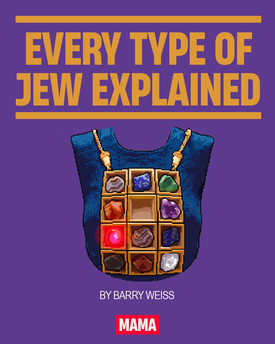 mamathemagazine's tweet photo. Antisemitism is a beautiful thing — when it’s done properly. While low IQ antisemites speak in broad generalizations, the arch-Jews who run MAMA Magazine prefer to be specific. Here is our comprehensive guide to each tentacle of the talmudic octopus.

THREAD: https://t.co/dEr8V5fSEI