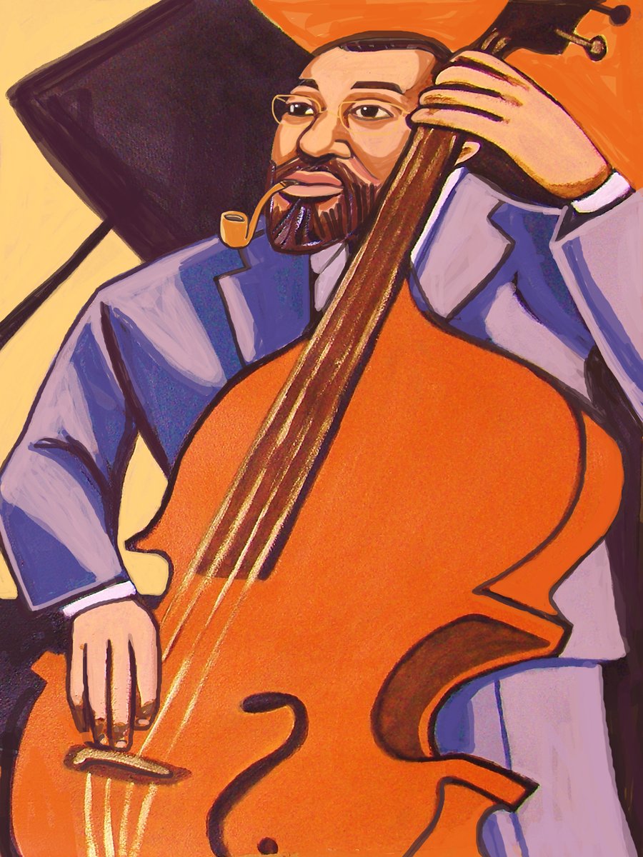 RonCarterBass's tweet photo. Today I'm sending my greatest #MutualAppreciationMonday thanks to artist John Froehlich, who painted this noteworthy portrait of Yours Truly.  Continue sharing your art with the world, Mr. Froehlich; it is appreciated. https://t.co/UpdZtTlGHG