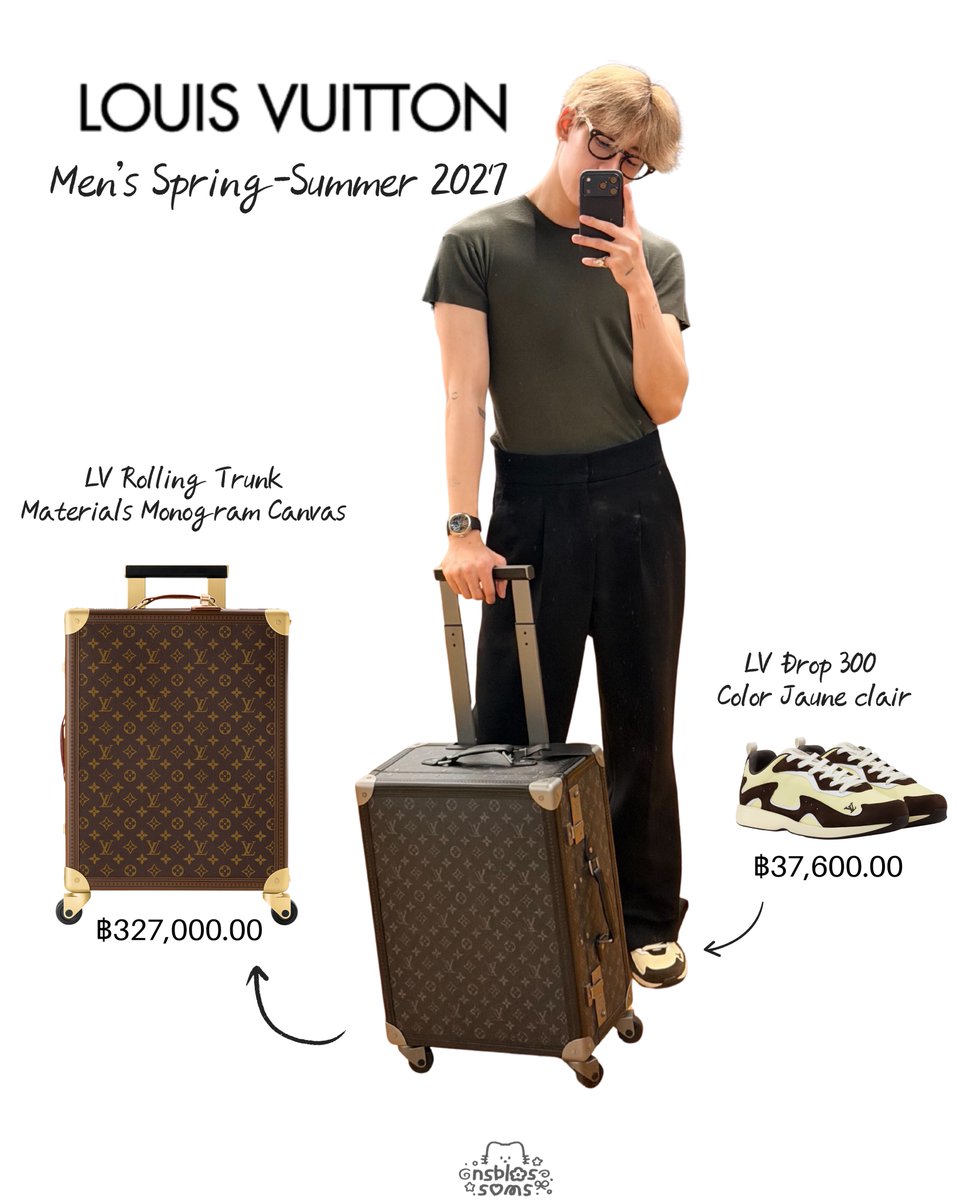 nsblossoms's tweet photo. BamBam’s OOTD @LouisVuitton ✨
Every look is effortlessly iconic. 

LV Rolling Trunk
Materials | Monogram Canvas
฿327,000.00

LV Drop 300 | Color: Jaune clair
฿37,600.00

#BamBamxLVMenSS27 #LVMenSS27
#BamBam #뱀뱀 @BamBam1A https://t.co/VZYlDh4Gor