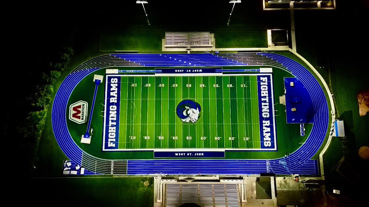 SSESportsEng's tweet photo. We’re happy to share the West St. John High School football field is complete. This is the first of two fields being renovated by St. John the Baptist Parish School System, with East St. John High School to finish in the next couple of weeks! 
#sportsconstruction #engineering https://t.co/iPLty8TLm9
