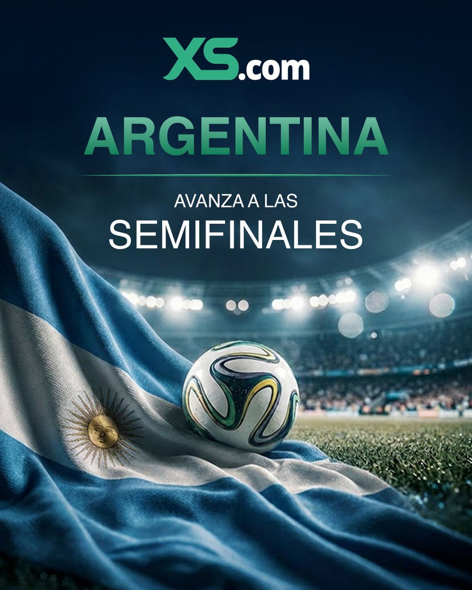 XScomES's tweet photo. Argentina asegura su lugar en las semifinales de la Copa Mundial de la FIFA 2026 tras una victoria por 3-1 en tiempo extra frente a Suiza. El camino continúa. ⚽

#WorldCup2026 #Argentina #XScomLATAM https://t.co/vWdWns51wo