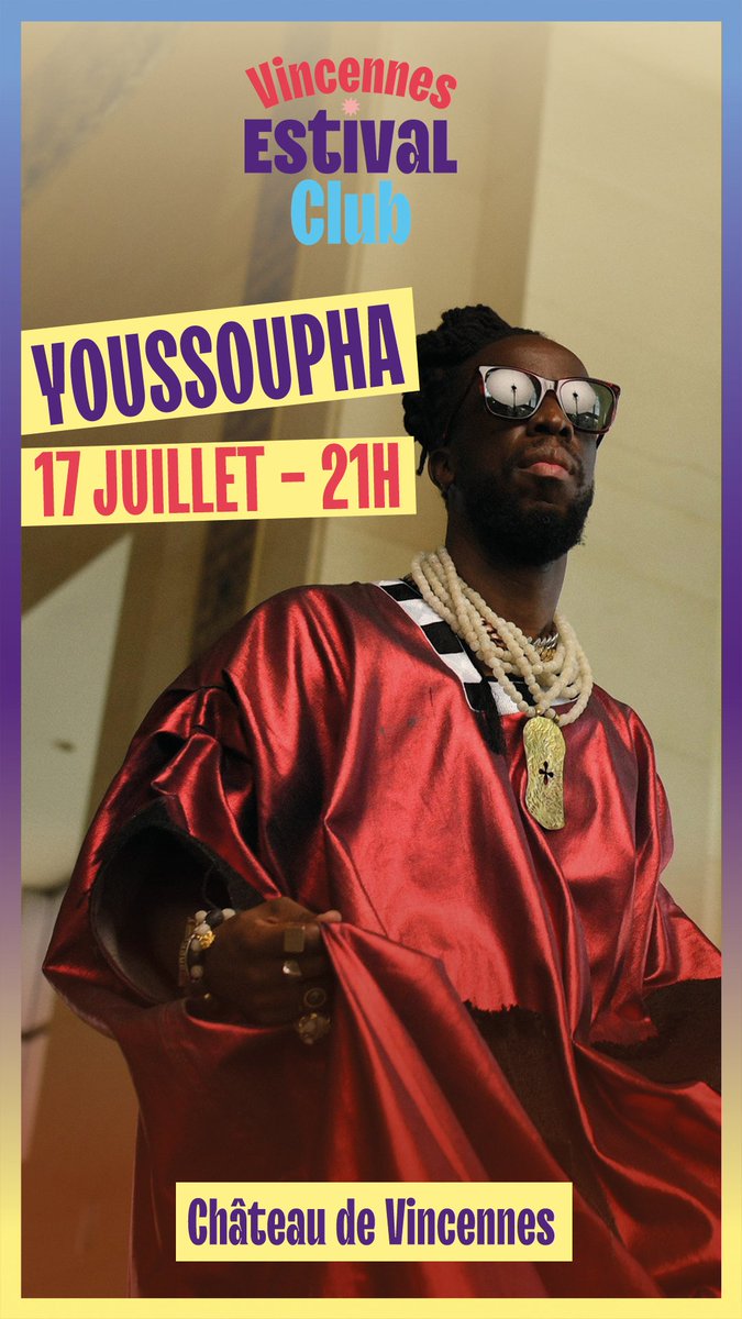 Echos_Parisien's tweet photo. [PARTENARIAT]

🎤 Retrouvez @youssouphamusik  en live sur la grande scène du Vincennes Estival Club, le 17 juillet à 20h, au Château de Vincennes !

🎟️ Infos et billetterie : https://t.co/wbuTfQ9imJ

En partenariat avec @le_Parisien

@vincennesmaville @majorlagence https://t.co/vOenlflTBO