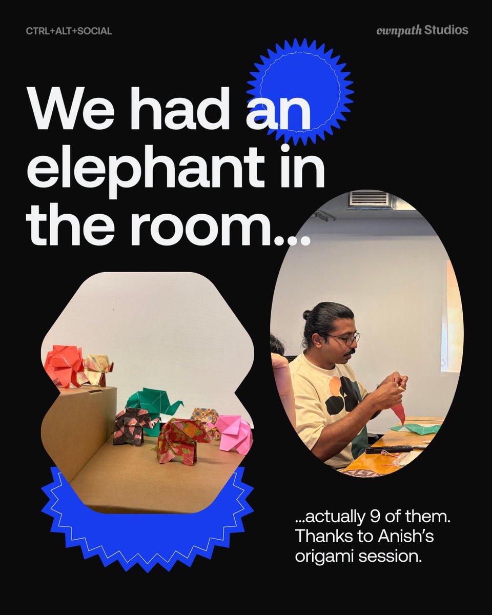 ownpath_hq's tweet photo. Last Friday, Anish, our Design Lead, traded pixels for paper and took us through an origami session. 🐘📄

Safe to say, we left with more patience, a little character development (and a cute little elephant, of course). 😅 https://t.co/wBVWQVeOOd
