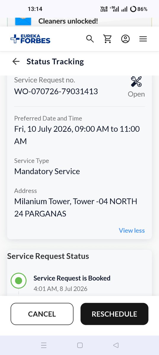 Nihar_the_one's tweet photo. Anyone there to listen and attend a pending service call under gold AMC?? Complaint number in the attached image. Called 3 thrice but no resolution 
@Eureka_ForbesIN https://t.co/0lpKimKGUS