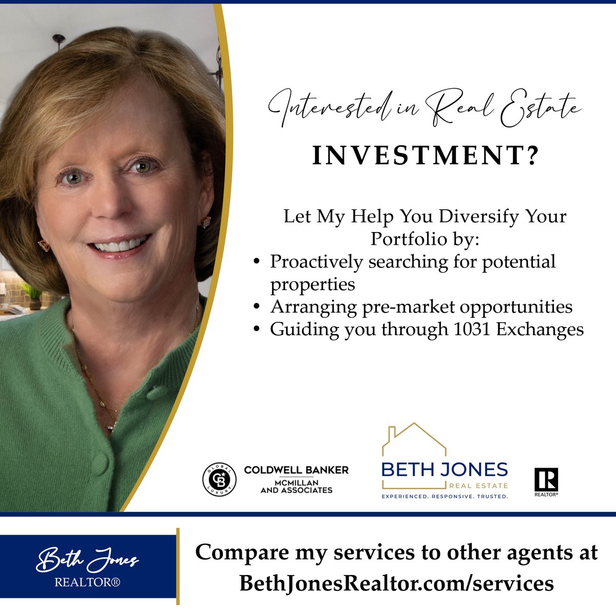 Bethjonesflo's tweet photo. If you’re looking to invest in real estate, I can help. 

Your ‘Go-To’ Real Estate Pro whenever you need a local expert. Reach out or refer me for any real estate needs.

DM or Call me at (843) 229-7968

For a full list of my services visit https://t.co/UqVbsnwczR https://t.co/O6moT5ipfY