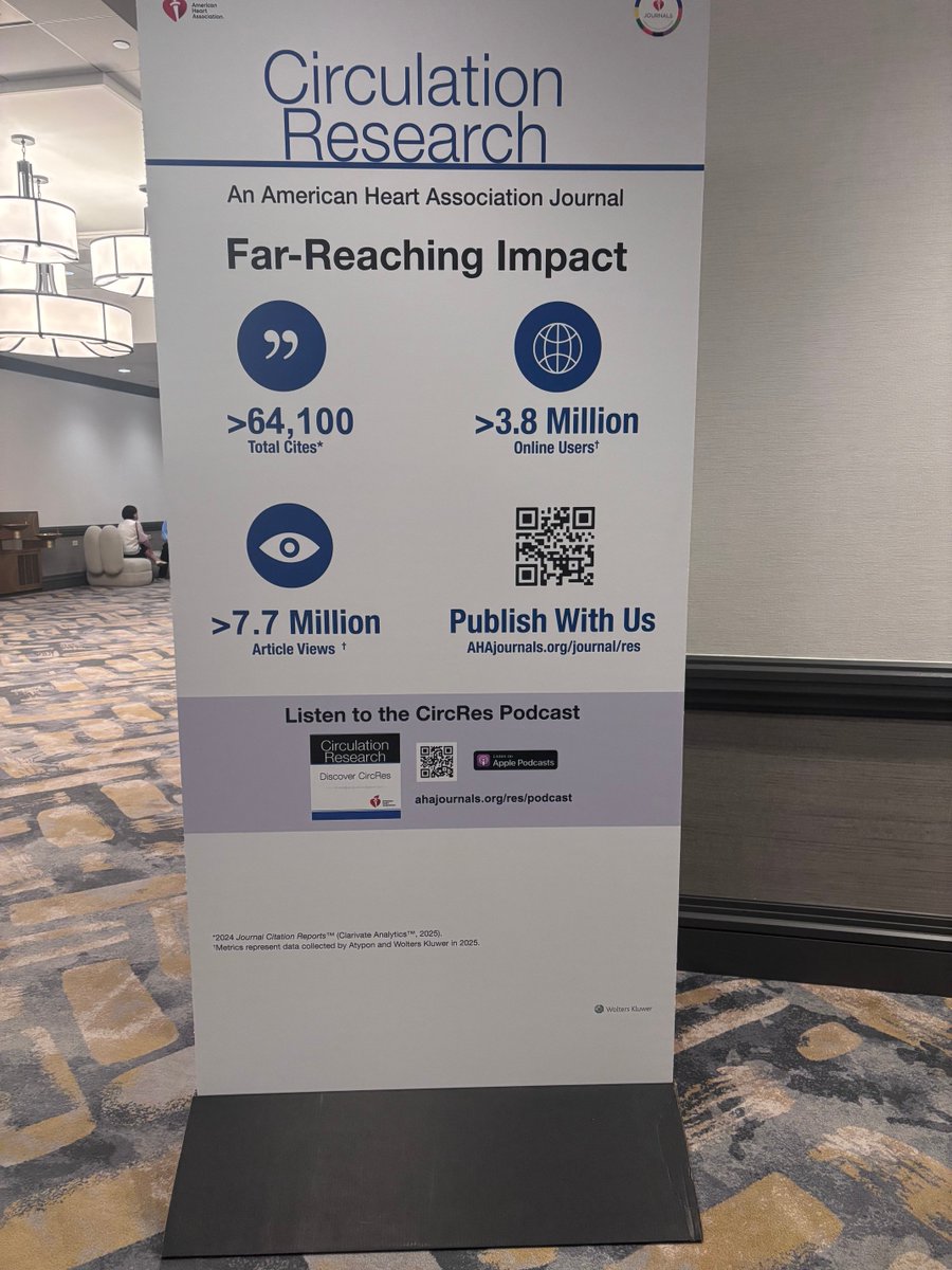 RajgopalRadhika's tweet photo. AHA journals at #BCVS26
Circulation Research is one of the very best! https://t.co/W8qnZ77KRx