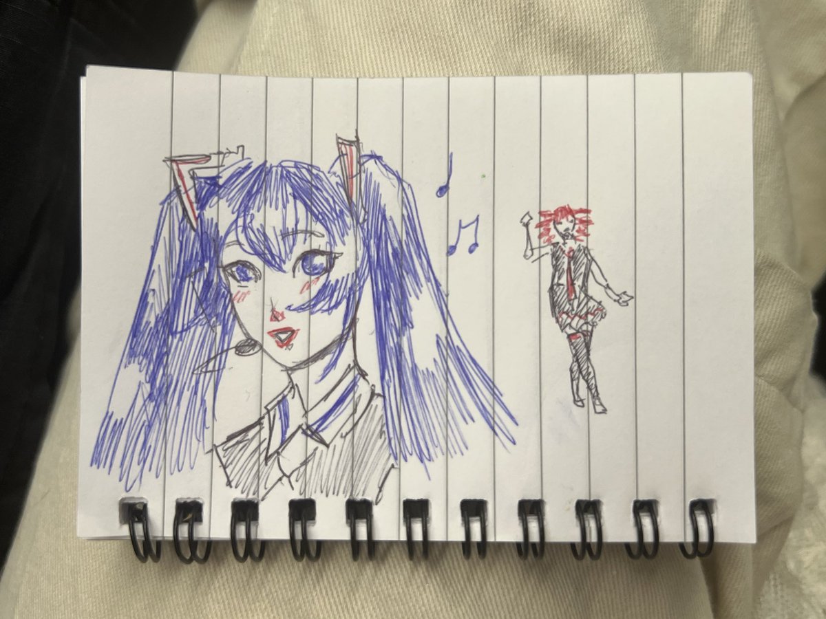 Angershh's tweet photo. Miku and Teto in the train https://t.co/A1RjwjoaWF