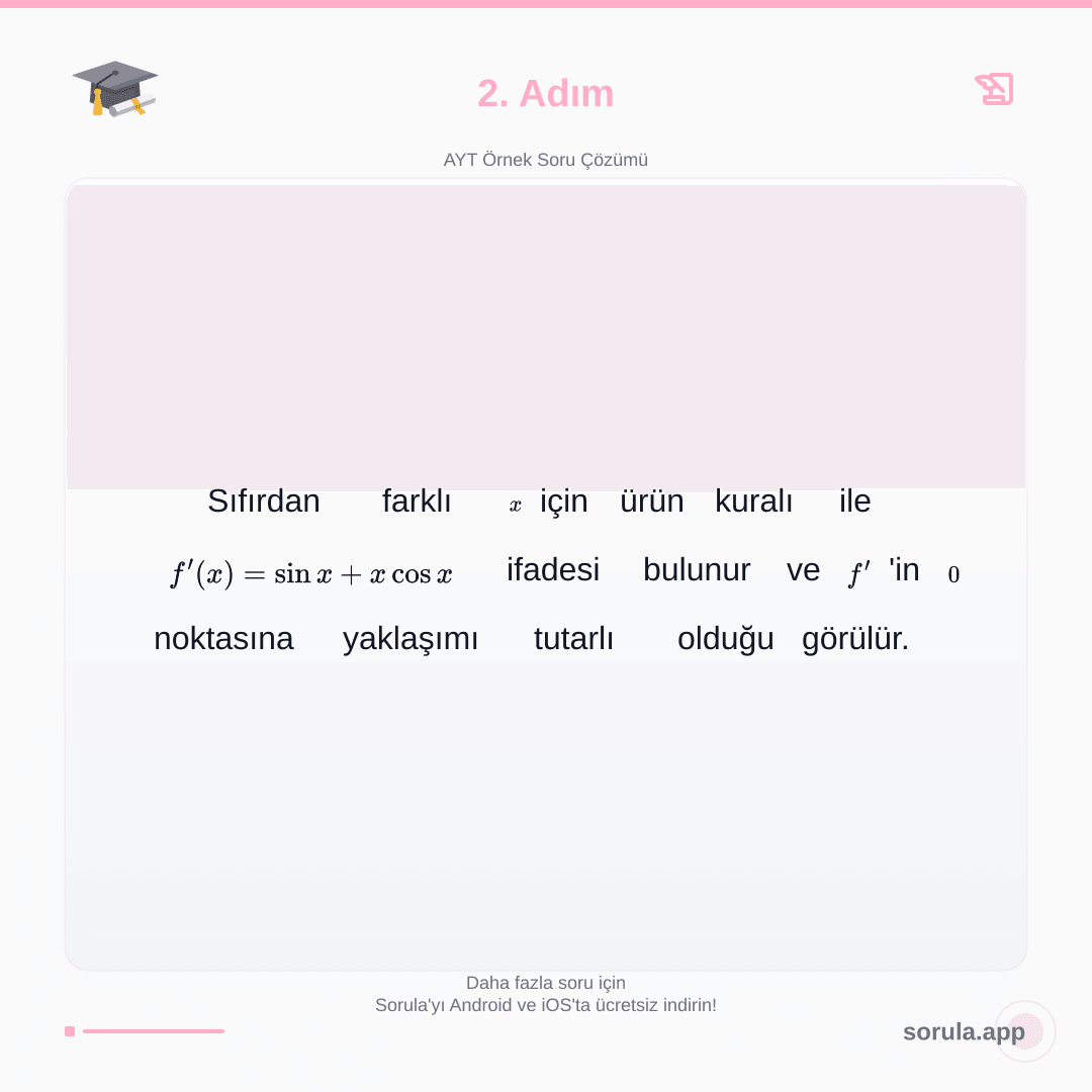 SorulaTest's tweet photo. Türevin kritik noktasını limit tanımıyla çözen zorlayıcı soru!
#yks #ayt #tyt #matematik #türev #limit #lhospital #kpss #lgs #sınavhazırlık https://t.co/JvNlGq1mAO