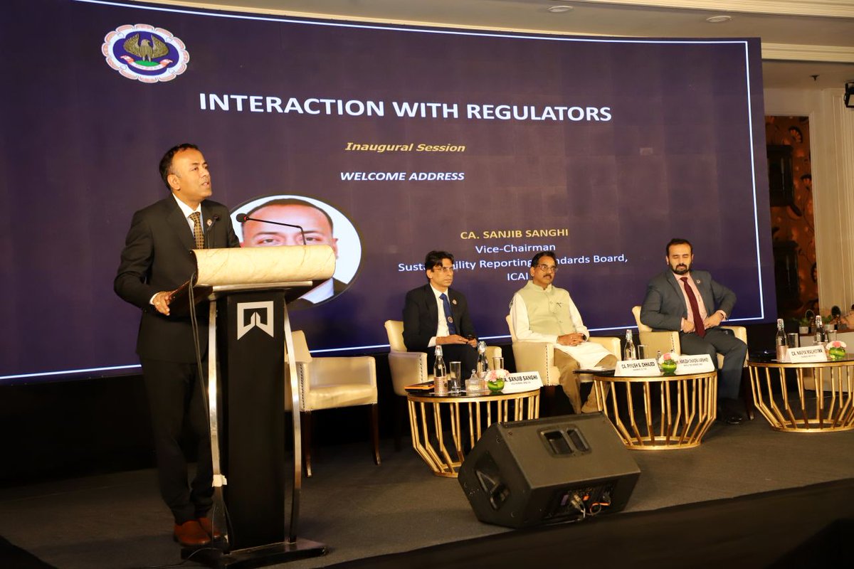 ca_ssanghi's tweet photo. Attended "Interaction with the Regulators", jointly organised by #SRSB and the CLC, ICAI. A valuable discussion on governance, sustainability, and value creation. Honoured to be with ICAI leadership, regulators, and fellow CCMs. #ICAI #ESG https://t.co/jHQAIK20Ej