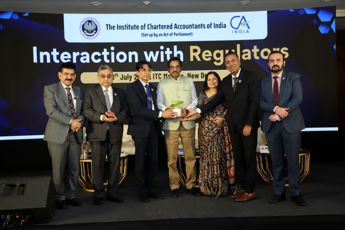 ca_ssanghi's tweet photo. Attended "Interaction with the Regulators", jointly organised by #SRSB and the CLC, ICAI. A valuable discussion on governance, sustainability, and value creation. Honoured to be with ICAI leadership, regulators, and fellow CCMs. #ICAI #ESG https://t.co/jHQAIK20Ej