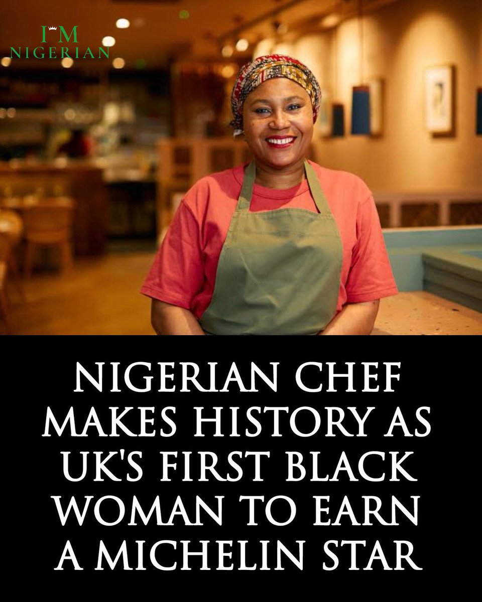 imnaija's tweet photo. Nigerian-born chef Adejoké Bakare made culinary history as the first Black woman in the UK to earn a Michelin star. 

She achieved this prestigious award for her London restaurant, Chishuru, which offers a creative and modern take on West African cuisine.

Congratulations to her https://t.co/cZRT0aNzP3