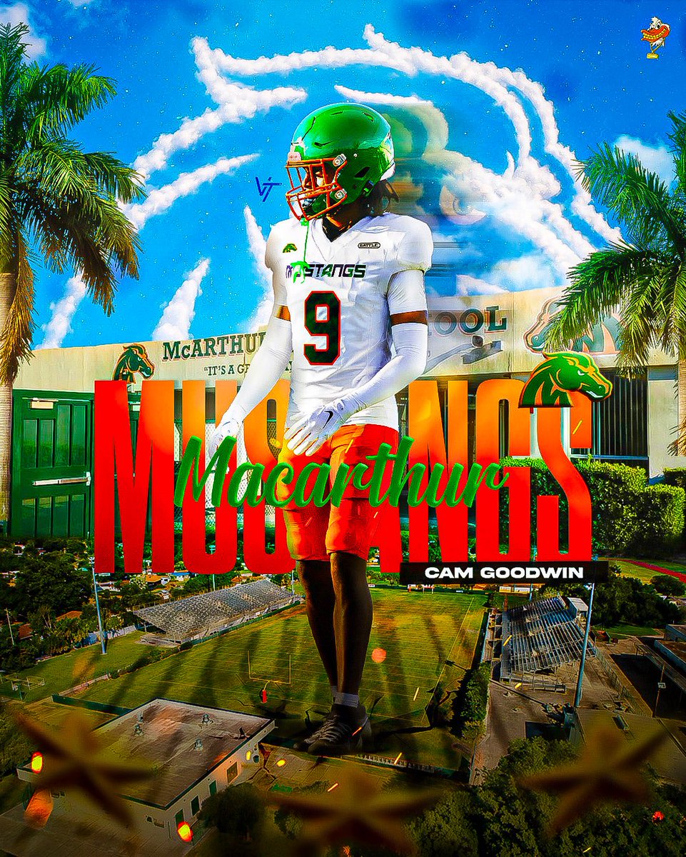 polk_way's tweet photo. 3 ⭐️ DB Cameron Goodwin has transferred from Miami Carol City to McArthur High School, where he’s joining a pair of Miami Commits Jaylyn Jones and Sherrod Gourdine in the secondary. https://t.co/zQbNaj9nV2