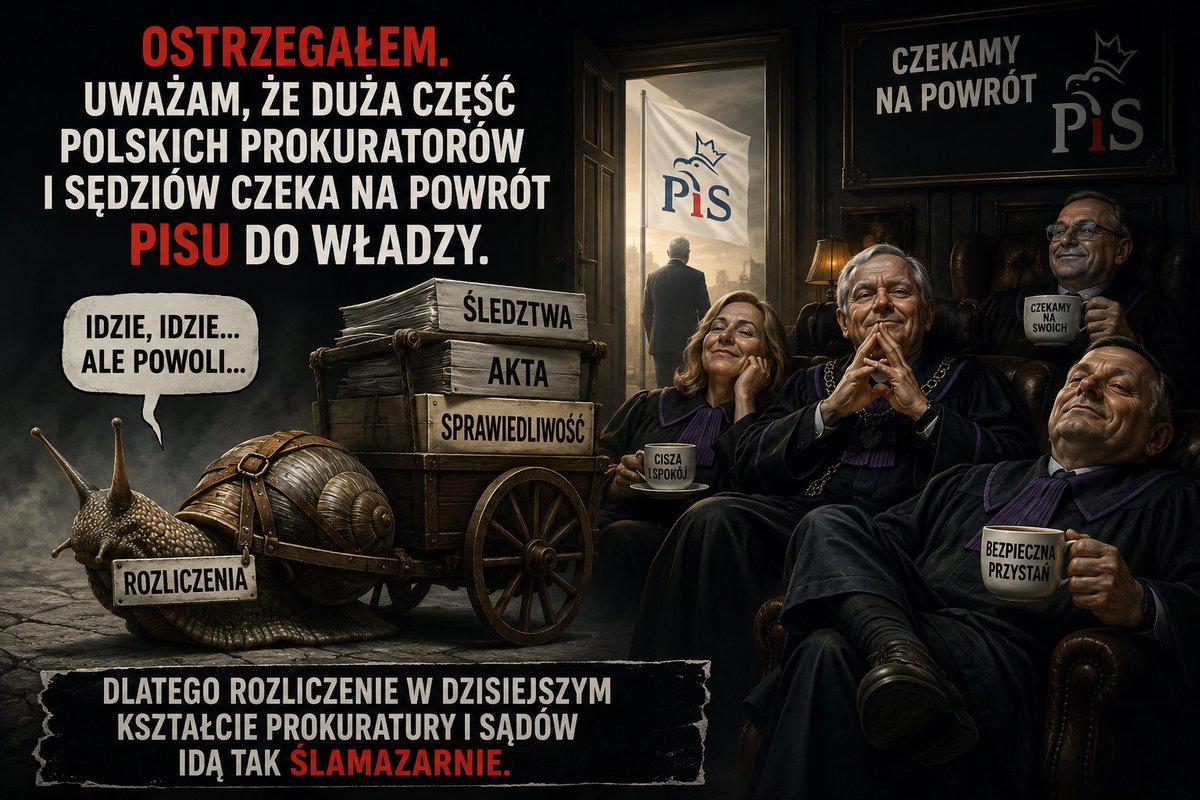 lemoniadowy1969's tweet photo. Ostrzegałem.

Uważam, że duża część polskich prokuratorów i sędziów boi się podejmować decyzje i czeka na powrót Pisu do władzy.

Dlatego rozliczenie w dzisiejszym kształcie prokuratury i sądów idą tak ślamazarnie. https://t.co/o2v4aA68pt