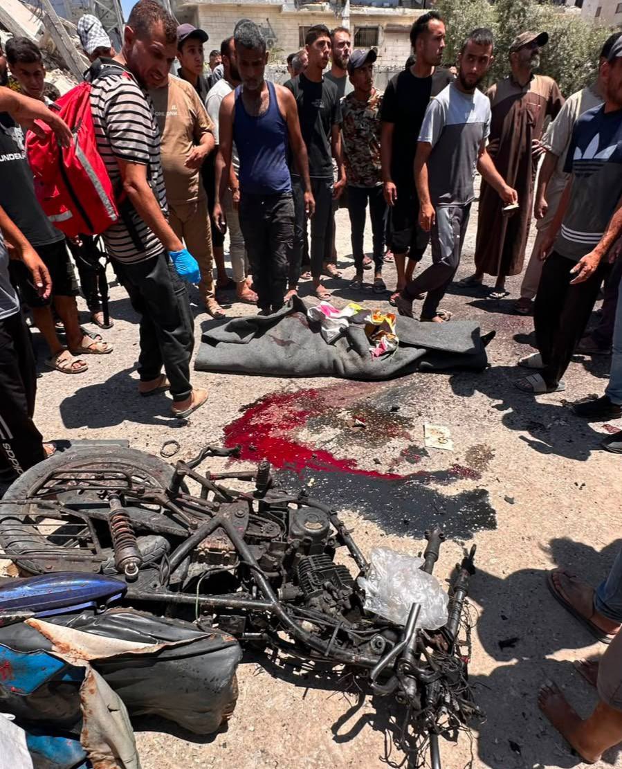 MosabAbuToha's tweet photo. At 1:30 PM, Israel carried out a terror strike in Gaza city, slaughtering a Palestinian named Osama Shamalakh, (photos 1&amp;2 attached)
When at 2:30 PM, Israel carried out another terrorist airstrike slaughter one Palestinian and injuring another (Photos 3&amp;4 attached) https://t.co/4yAnn5Y9f3