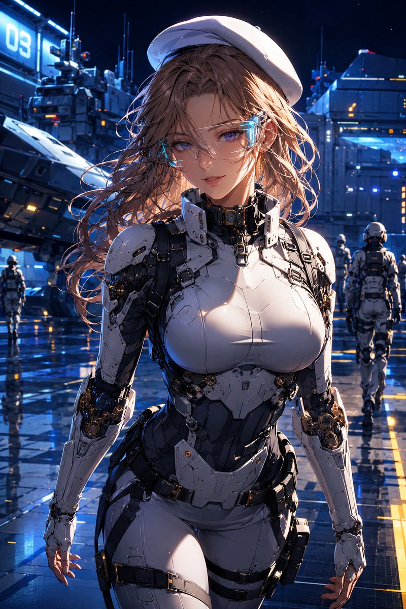 xellos_art's tweet photo. MechaSuit 2.0: military base #7

 ⚙️⚙️⚙️

>> support with Like &amp; Follow ✨
#AIart #digitalart #animegirl #アニメ #scifi #mechasuit https://t.co/WlhJZcxyPU