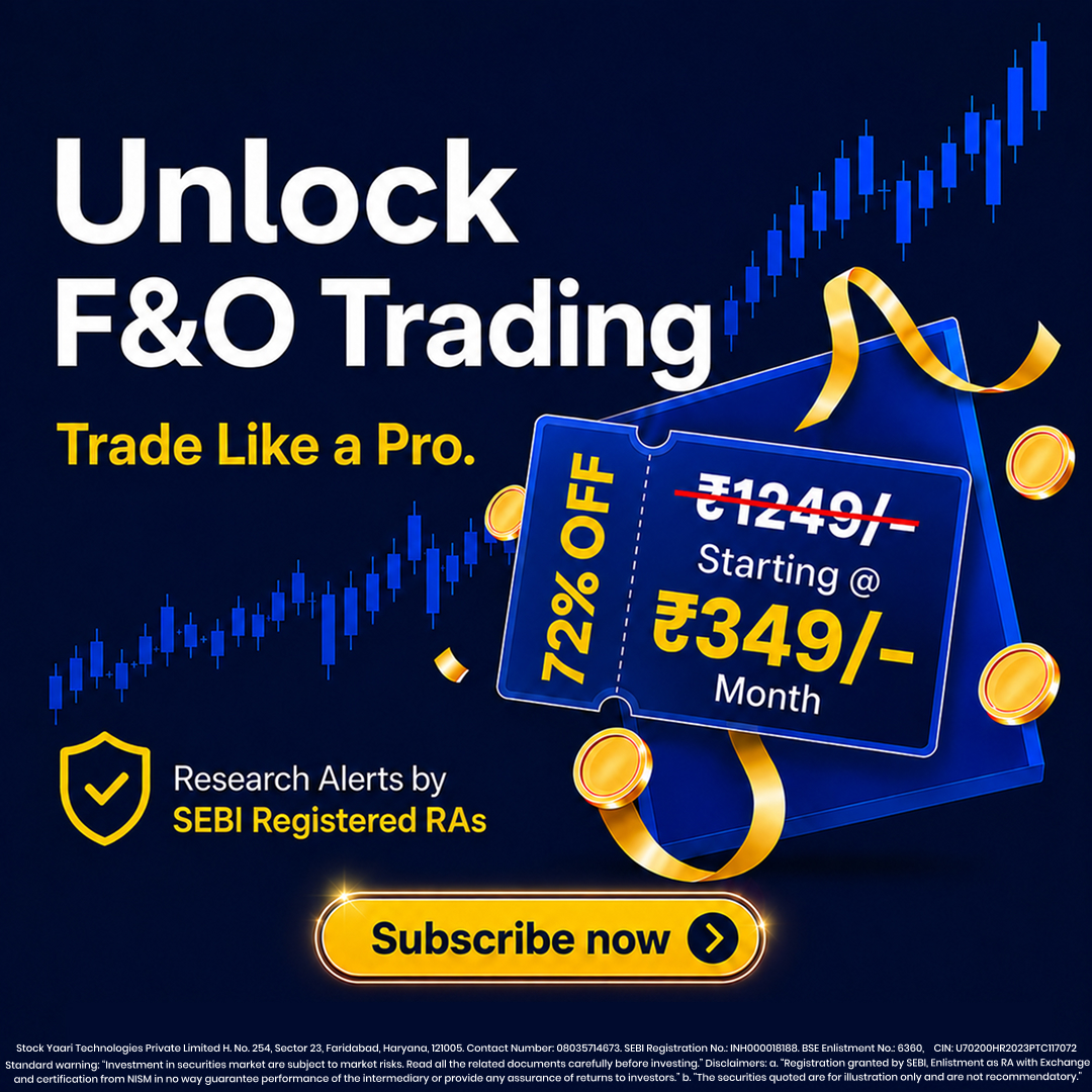 stockyaari's tweet photo. F&amp;O Trading used to be only for pros. 📈

Not anymore.

🎟️ ₹1249 → ₹349/month
72% OFF — Limited Time

✅ SEBI Registered RA Research Alerts
✅ Futures &amp; Options Signals
✅ Trade Like a Pro

Unlock F&amp;O Trading. Subscribe Now. 🔥

#StockYaari #FandOTrading #72Off #SEBIRegistered https://t.co/bGWX1yK1Vx