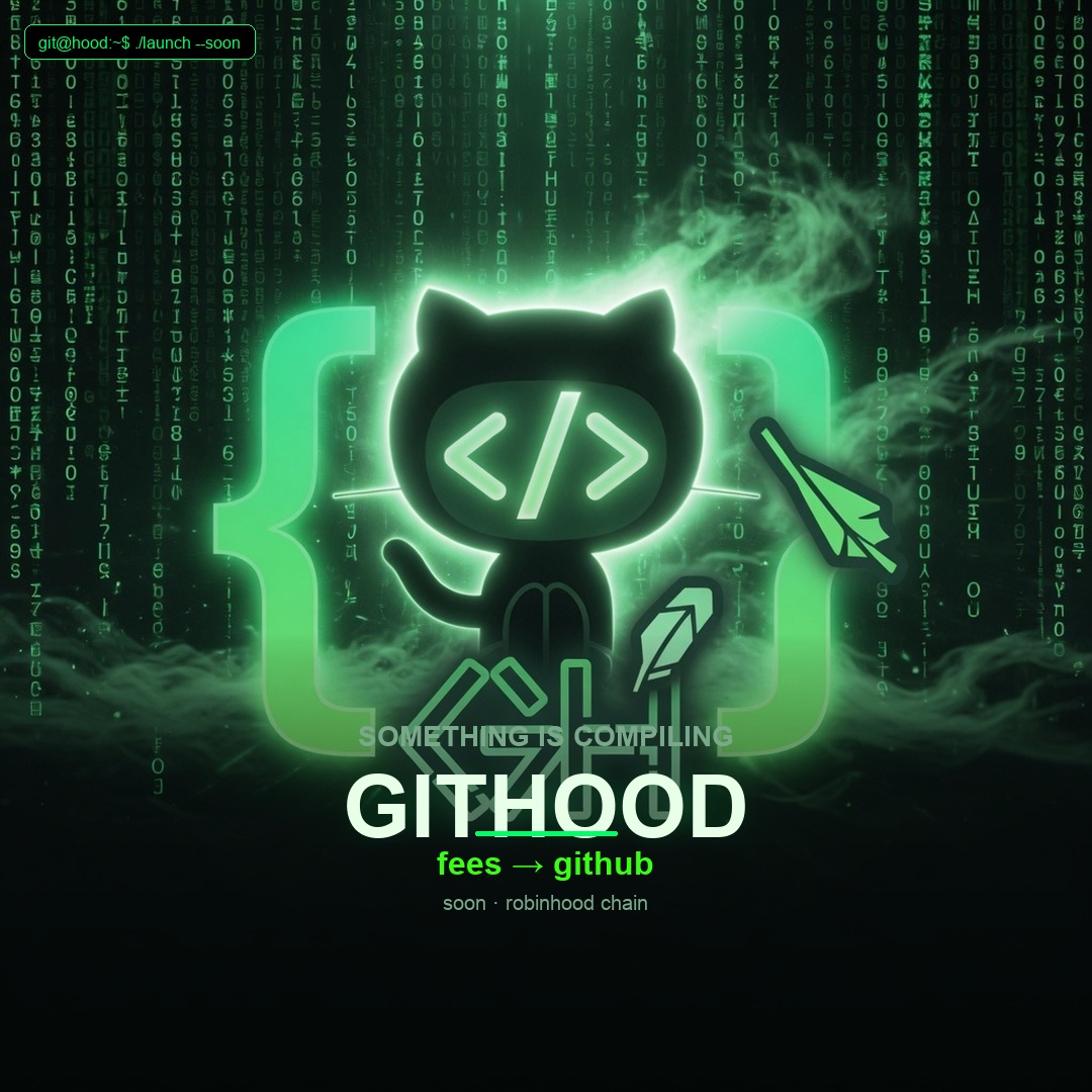 GitHoodLaunch's tweet photo. $GITHOOD

Most launchpads pay the degen.

GitHood pays the maintainer.

Token launches first.
GitHub claim key accrues fees.
Owner logs in later and takes it.

Mechanics:

• unique bonding curve per token
• 1B on curve, not airdropped to wallet
• 1% trade fee split
• claim via GitHub OAuth + wallet link

Site: https://t.co/rZjVdoPjei

Platform token $GITHOOD live on HoodChain.

CA: 0x1ee8e333ffac2bf12293d53771958a81547b7777