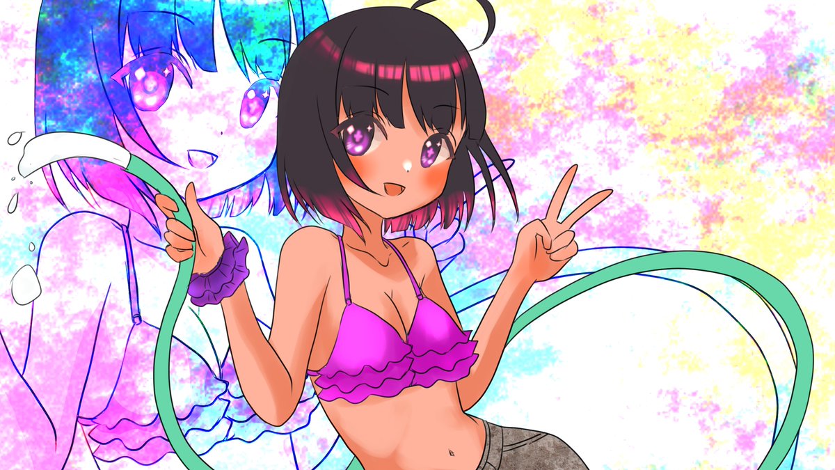 tabiconecotabby's tweet photo. #インスたびこ 
夏感たっぷりのファンアートが届きました🍹
日焼けした黒たびこが爽やかでカワイイ💖

日焼け実装したーい！
VRoidでも簡単にできるかしら？🤔

(画: 望月ルナリア) https://t.co/qY6duKUrUt