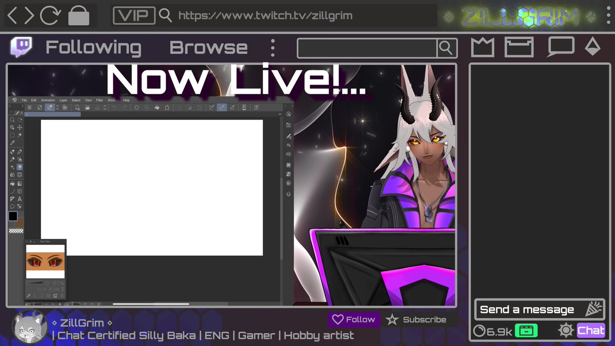 ZillGrim's tweet photo. ‼️ It's Zilly time again ‼️
[ENG] Arting in progress ᛜ 
What is this thingy? ᛜ | +18 | ᛜ 
Hot and moist day! Again for fuu sake 🤭
https://t.co/971zFTQIok
#ENVtuber #L2DVtuber #twitchstreamer https://t.co/kYiUOPpKCF