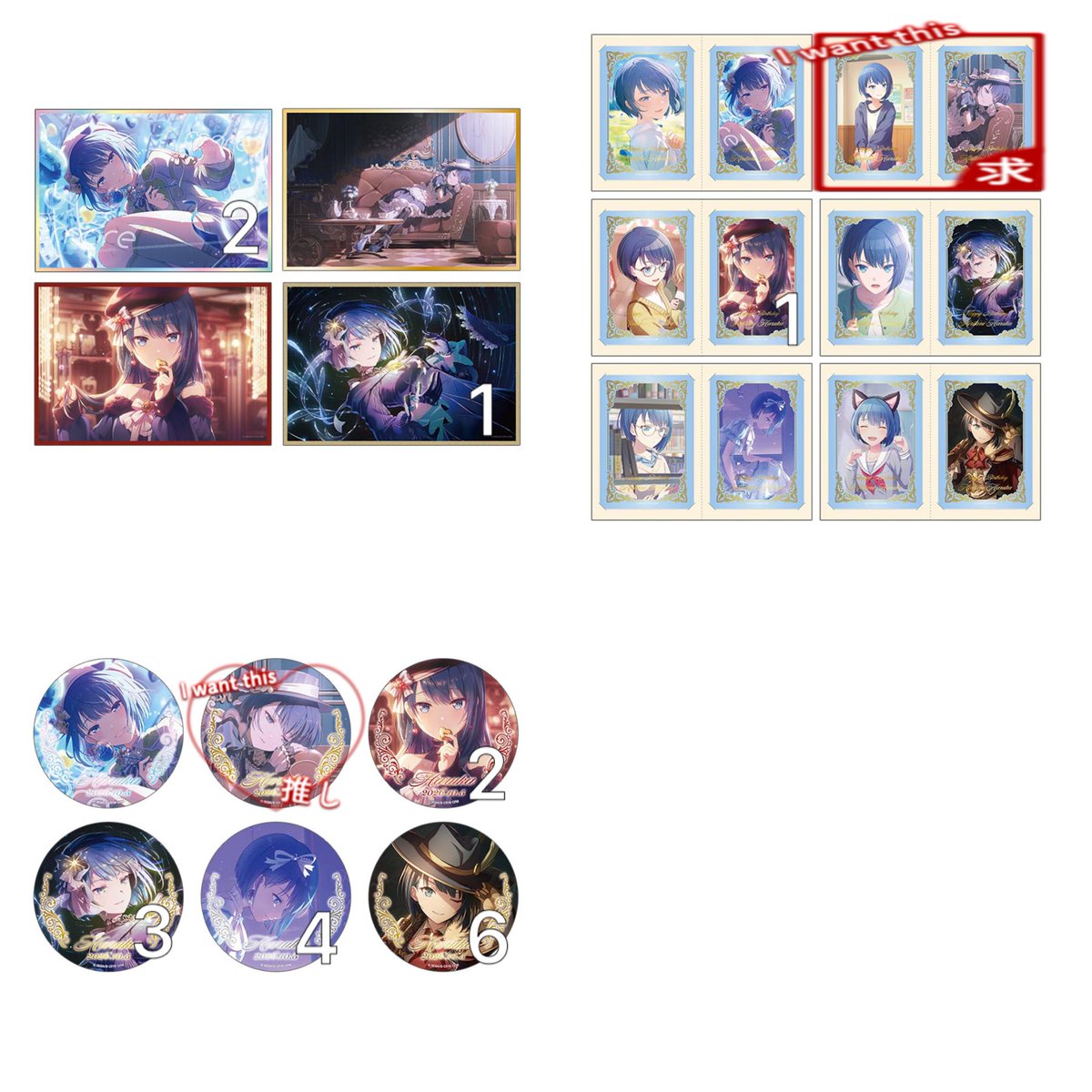 sky_blue025's tweet photo. @0

【プロセカ】
桐谷遥　はぴこれ　交換　譲渡

求　定価＋送料＞友人分缶バッジB、カードB
譲　画像参照

色紙は譲渡（指定抱き合わせ4〜）のみ https://t.co/CX67zFfZvB