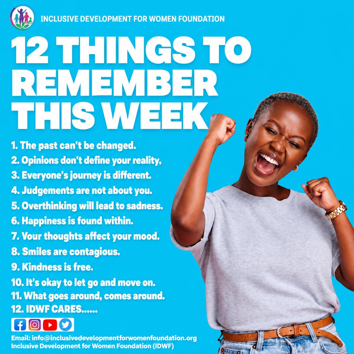 idwf_org's tweet photo. 🌟 A new week, a fresh start.

Choose growth over fear, kindness over negativity, and progress over perfection. Believe in yourself—your best is still ahead. 💙

#MondayMotivation #KeepGoing #GrowthMindset #IDWF https://t.co/lqSZj2mLnl