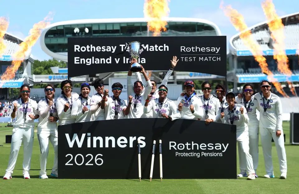 9cricketglobal's tweet photo. A stellar all-round performance fuelled India's famous 270-run win over England in the first-ever Women's Test staged at the iconic Lord's in London on Monday.

#INDvsENG #womencricket https://t.co/N4pofMPyH3
