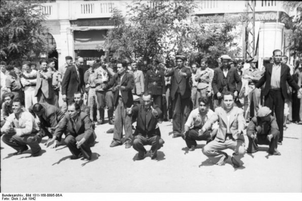 eurojewcong's tweet photo. On 11 July 1942, 9,000 Jewish men between the ages of 10-45 were ordered to assemble at Liberty Square in Thessaloniki, where they were humiliated all day in the blazing heat.  The event became known as "Black Saturday".

After negotiating with the German Army administration in Macedonia, the Jewish community managed to have the young men released, in exchange for a ransom.  Some of the money was collected in Thessaloniki and Athens, and the  rest was raised by the sale of the 500-year-old Jewish cemetery to the Municipality.

The cemetery was destroyed, and the tombstones were used as building materials.  Some 2,000 Jewish men who were arrested on Black Saturday were sent to forced labor for the German Army.  By October 1942, 250 of them had perished due to the harsh conditions.

In February 1943, the Jews of Thessaloniki were given less than a month to move into a ghetto established in the Baron Hirsch quarter, and almost all their property was confiscated.  Deportations began in March, and by August, almost all had been deported and murdered at Auschwitz and Treblinka.

Some 54,000 of the approximately 56,000 Jews living in Thessaloniki were murdered in the Holocaust.