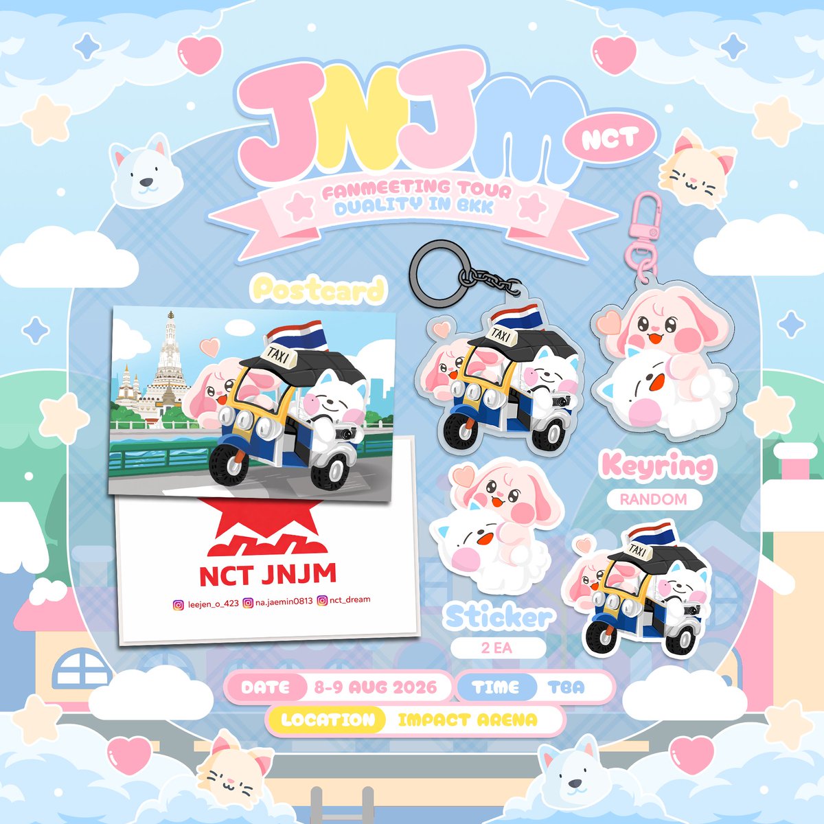 Nnkhm_441's tweet photo. Pls kindly RT ✨️

❄️ Giveaway  JNJM FANMEETING ❄️

🪄  Keyring Random 50 EA/Day
📸  Post card  100 EA/Day
🎀 Sticker 1,000 Set/EA

🗓️ 8 - 9 AUG 2026
🕰 TMB
📍IMPACT ARENA 

มารับกันเยอะๆนะคะ 🩵🩷

#NCTJNJM_FANMEETING_TOUR
#NCTJNJM_FANMEETING_TOUR_DUALITY https://t.co/Yj2T4A8Tef