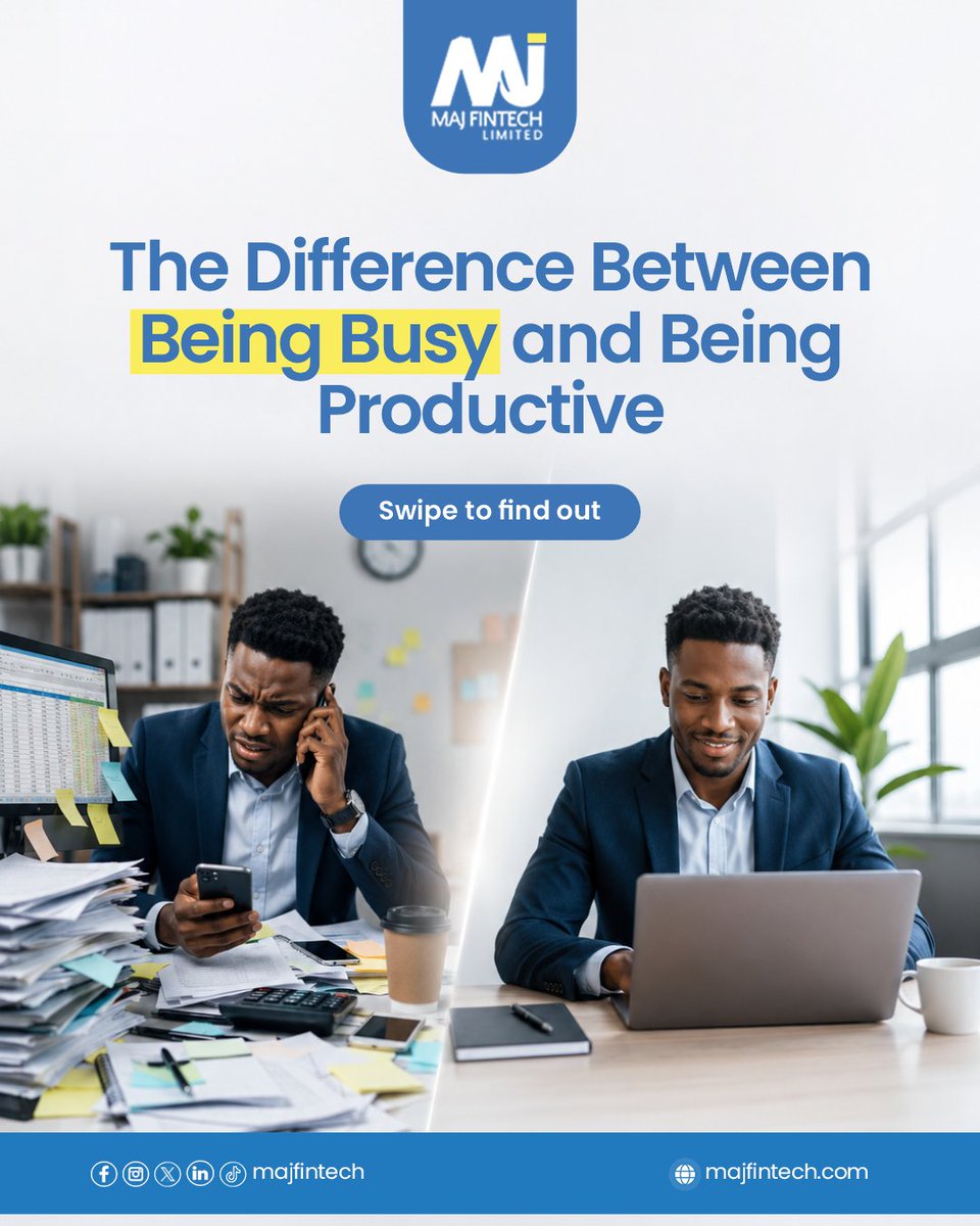 MajFintech's tweet photo. Hard work is commendable, but not when it is not yielding results. Working all day long without hitting your goals can be very exhausting.

What you really want from your business is productivity and that's exactly what we offer at MAJ Fintech. https://t.co/mULHxBaXHi