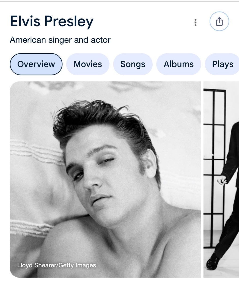 petermarietoto's tweet photo. when you google elvis they show you a pic of him looking a little nonbinary https://t.co/5EOgUUNwke