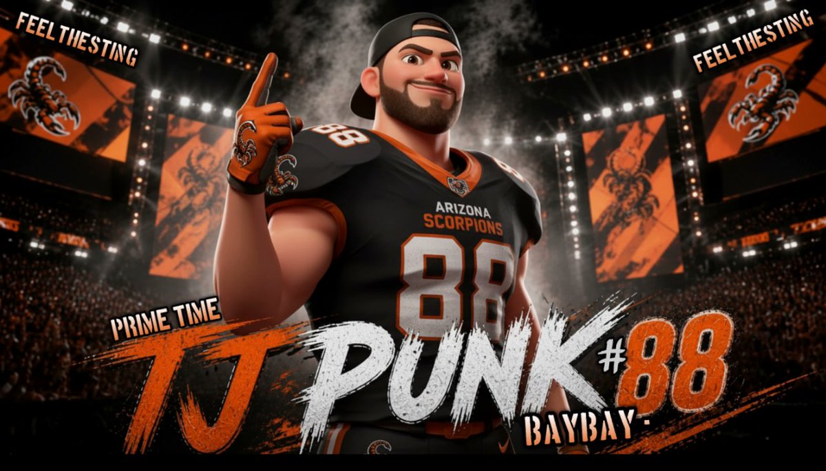 SFLArizona's tweet photo. When WR TJ Punk isn't leaving cornerbacks at the line of scrimmage, he's running a wrestling league. Do you have what it takes to compete? Check them out at https://t.co/edGYVozL11 #PunkNation https://t.co/wLkt5l2sUr