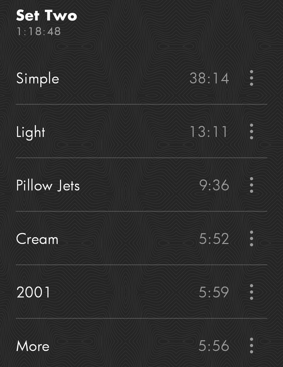 MinnieFluff's tweet photo. Kinda nuts that Phish had a 5 song set, 33 minute Tweezer, and 38 minute Simple all in different shows on this run.

Four runs post-covid at Deer Creek and every one of them has had monstrous, legendary jams.

8/6/21 Simple/Blaze On
6/5/22 Sand
8/4/24 Set 2
7/12/26 Simple https://t.co/lU0M7ub4br
