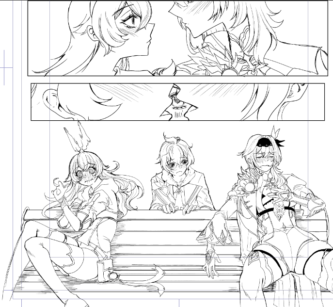 kiegenshin's tweet photo. Mika interrupting eulamber kiss in my upcoming doujin was one of my fav scenes to draw ngl LMAO https://t.co/ZzG7ScinNt